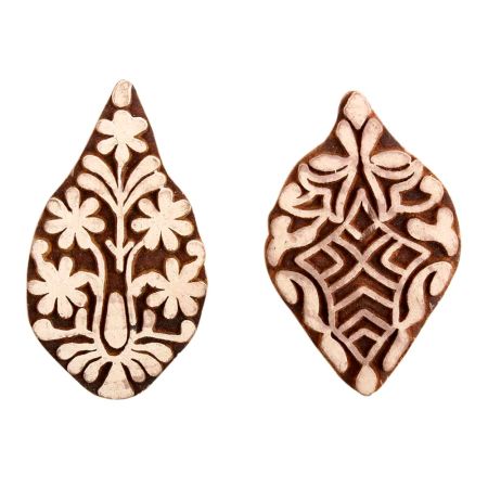 Set of 2 Piece New Mix Wooden Printing Block